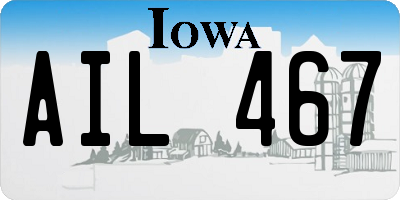 IA license plate AIL467