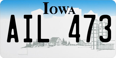 IA license plate AIL473