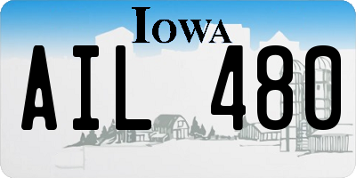 IA license plate AIL480
