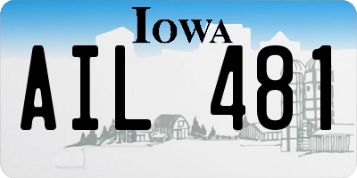 IA license plate AIL481