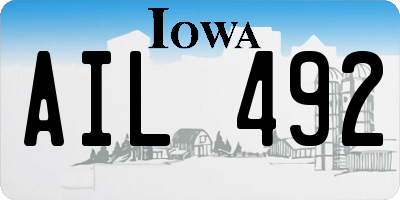 IA license plate AIL492
