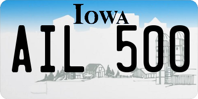 IA license plate AIL500