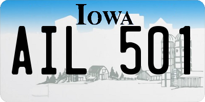 IA license plate AIL501