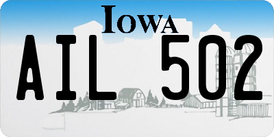 IA license plate AIL502