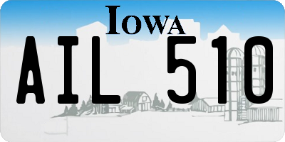 IA license plate AIL510