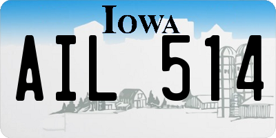 IA license plate AIL514