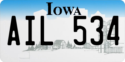 IA license plate AIL534