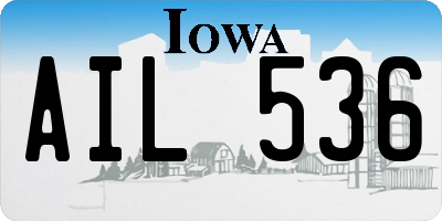 IA license plate AIL536