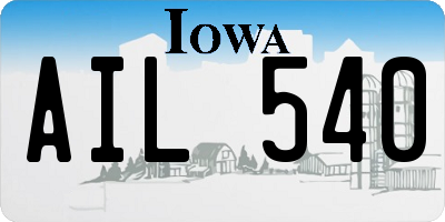 IA license plate AIL540