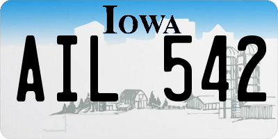 IA license plate AIL542