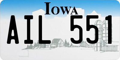 IA license plate AIL551