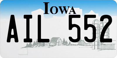 IA license plate AIL552