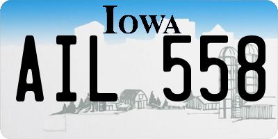 IA license plate AIL558