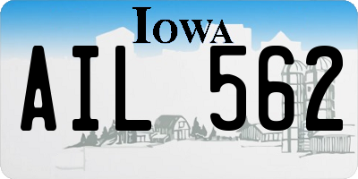 IA license plate AIL562