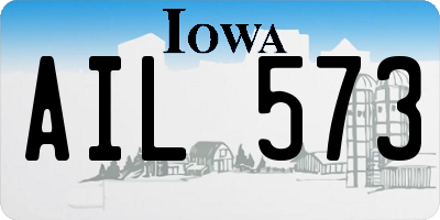 IA license plate AIL573
