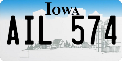 IA license plate AIL574