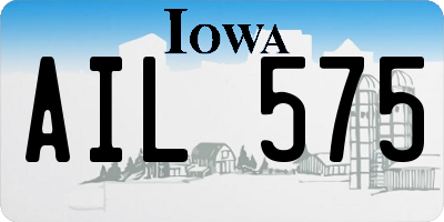 IA license plate AIL575