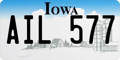 IA license plate AIL577