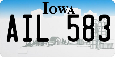 IA license plate AIL583