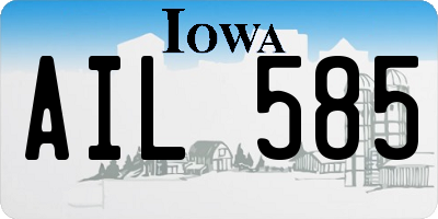 IA license plate AIL585