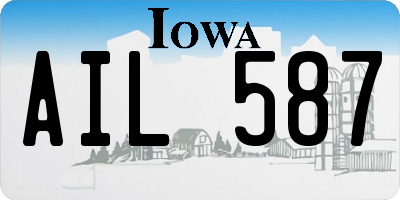 IA license plate AIL587