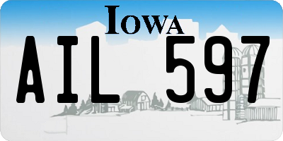 IA license plate AIL597