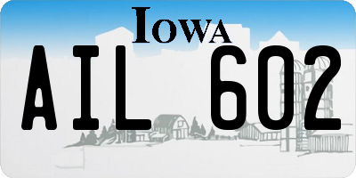 IA license plate AIL602