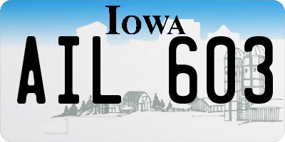 IA license plate AIL603
