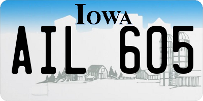 IA license plate AIL605