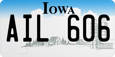 IA license plate AIL606