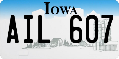IA license plate AIL607