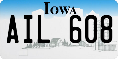 IA license plate AIL608
