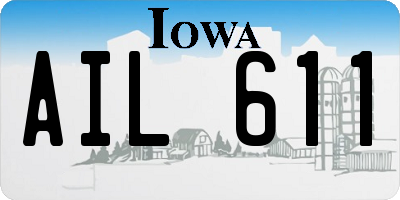 IA license plate AIL611