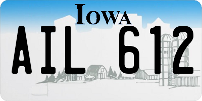 IA license plate AIL612