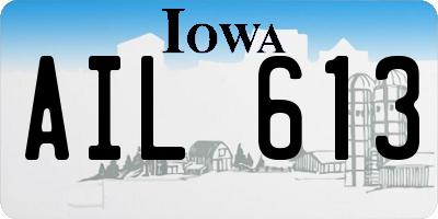 IA license plate AIL613