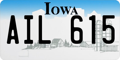 IA license plate AIL615
