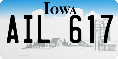 IA license plate AIL617