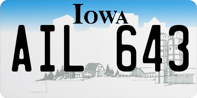 IA license plate AIL643