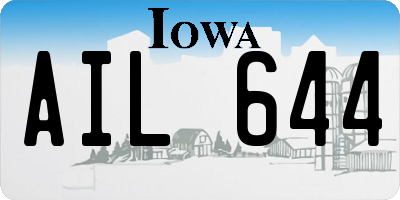 IA license plate AIL644