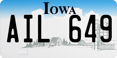 IA license plate AIL649