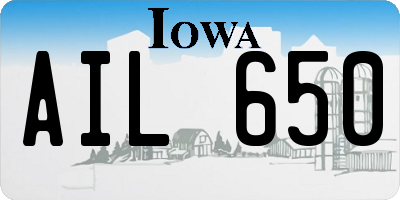 IA license plate AIL650