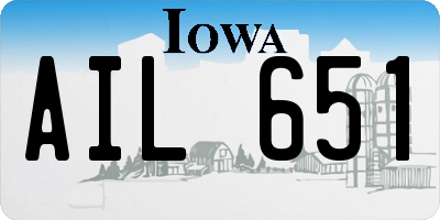 IA license plate AIL651