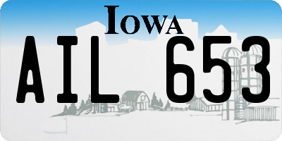IA license plate AIL653