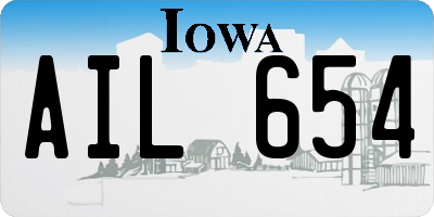 IA license plate AIL654