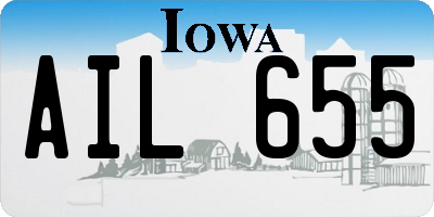 IA license plate AIL655