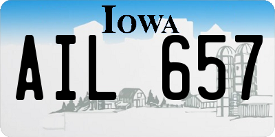 IA license plate AIL657
