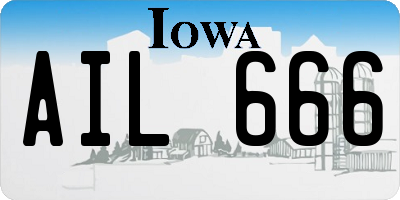 IA license plate AIL666