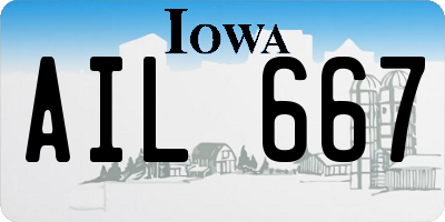 IA license plate AIL667