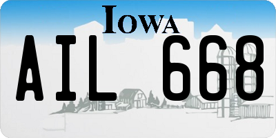 IA license plate AIL668