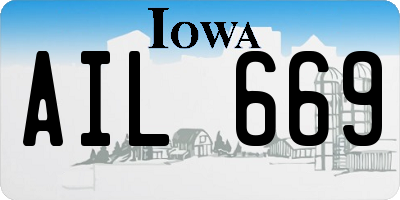 IA license plate AIL669